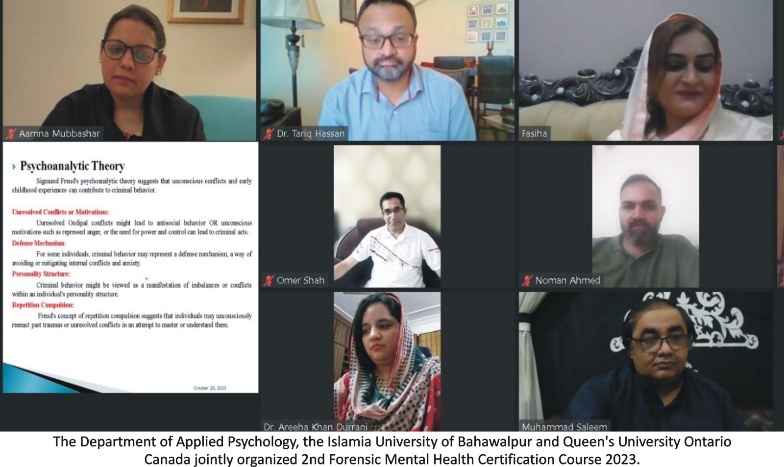 IUB and Queen's University Ontario Canada has initiated 2nd Forensic Mental Health Certification Course 2023