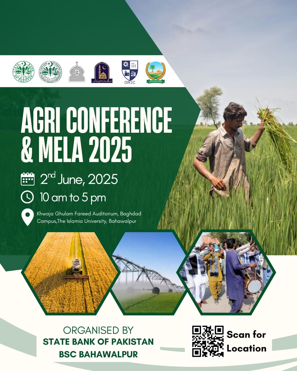 Agri Conference & Mela 2025 will be held on 2nd June 2025 at Baghdad ul Jadeed Campus.