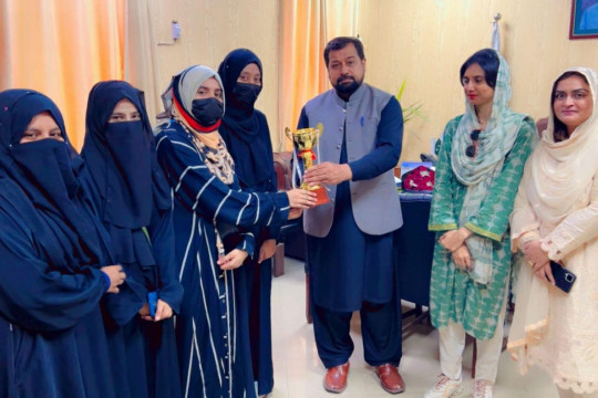 IUB Rahim Yar Khan Women's Team earns 2nd position in basketball match held by the District Sports Department.