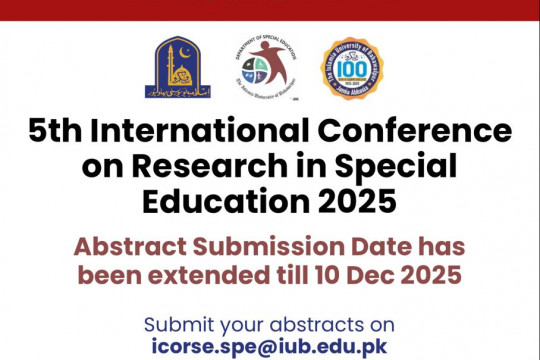 5th International Conference on Research in Special Education 2025: Abstract Submission Date has been extended