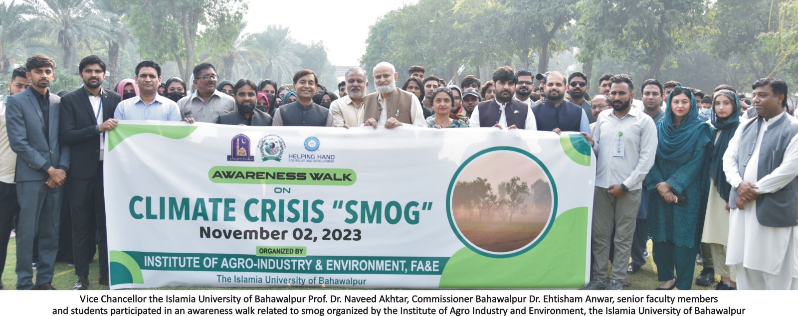 Climate Crisis "SMOG" - Awareness Seminar, Awareness Walk and Exhibition organized in this regard at Abbasia Campus, IUB