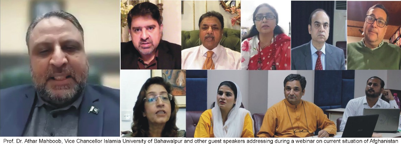 IUB Organized a Webinar On the Current Situation in Afghanistan, Pak-US Relations